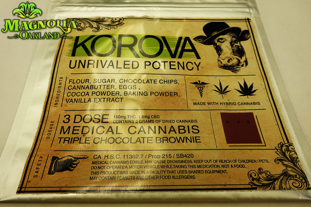 Oakland Medical Marijuana Dispensary Cannabis Club Strain 3-DOSE TRIPLE CHOCOLATE BROWNIE
